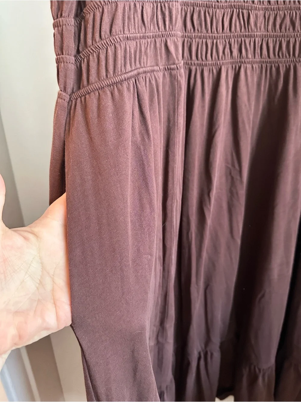 torrid Mauve-Brown Sleeveless Smocked-Waist Maxi Dress - Picture 3 of 4